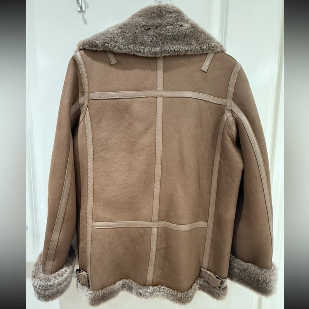 Luxurious Real Shearling Aviator Jacket - Picture 6 of 10